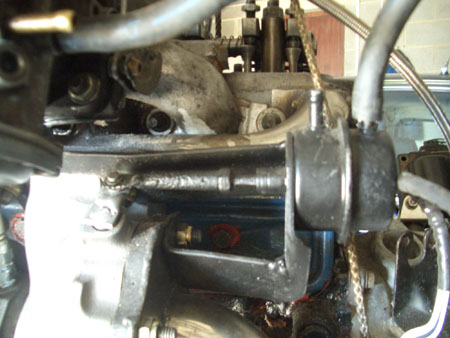 Custom actuator bracket from above